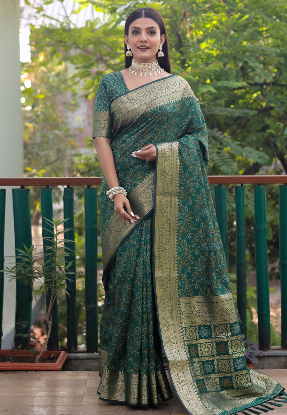Green Patola Silk Saree With Blouse 262915