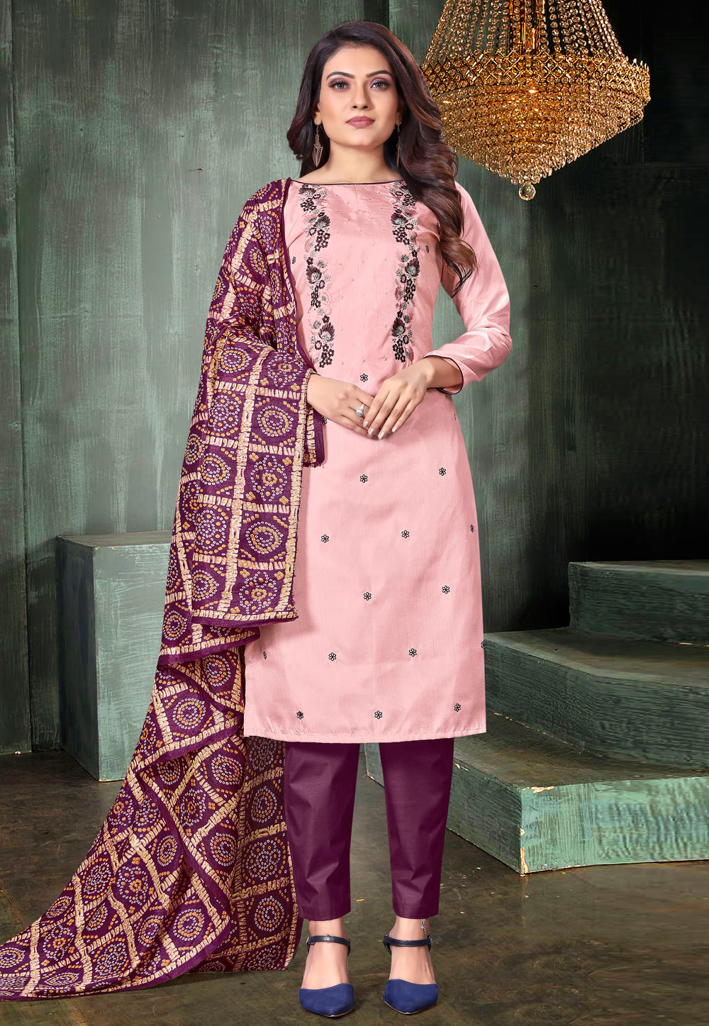 Pink Silk Pant Style Suit 265660