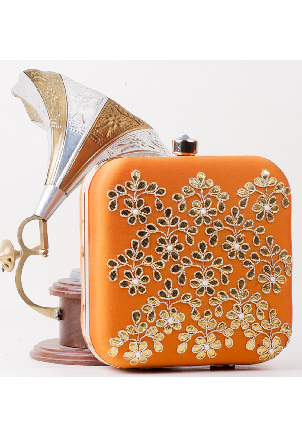 Mustard Art Silk Clutch 263376