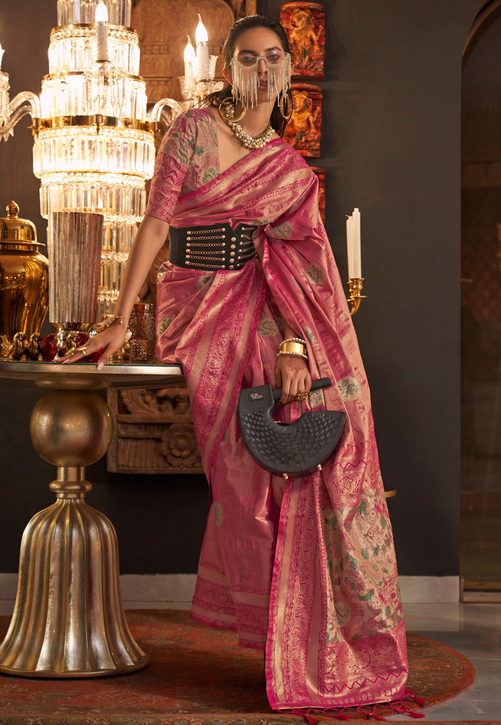 Magenta Silk Saree With Blouse 263910