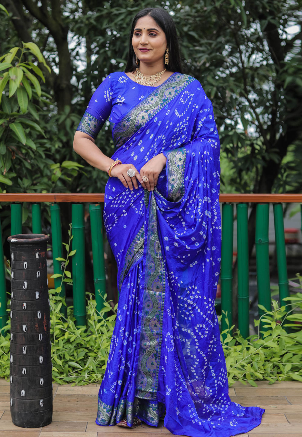 Blue Silk Saree With Blouse 264127