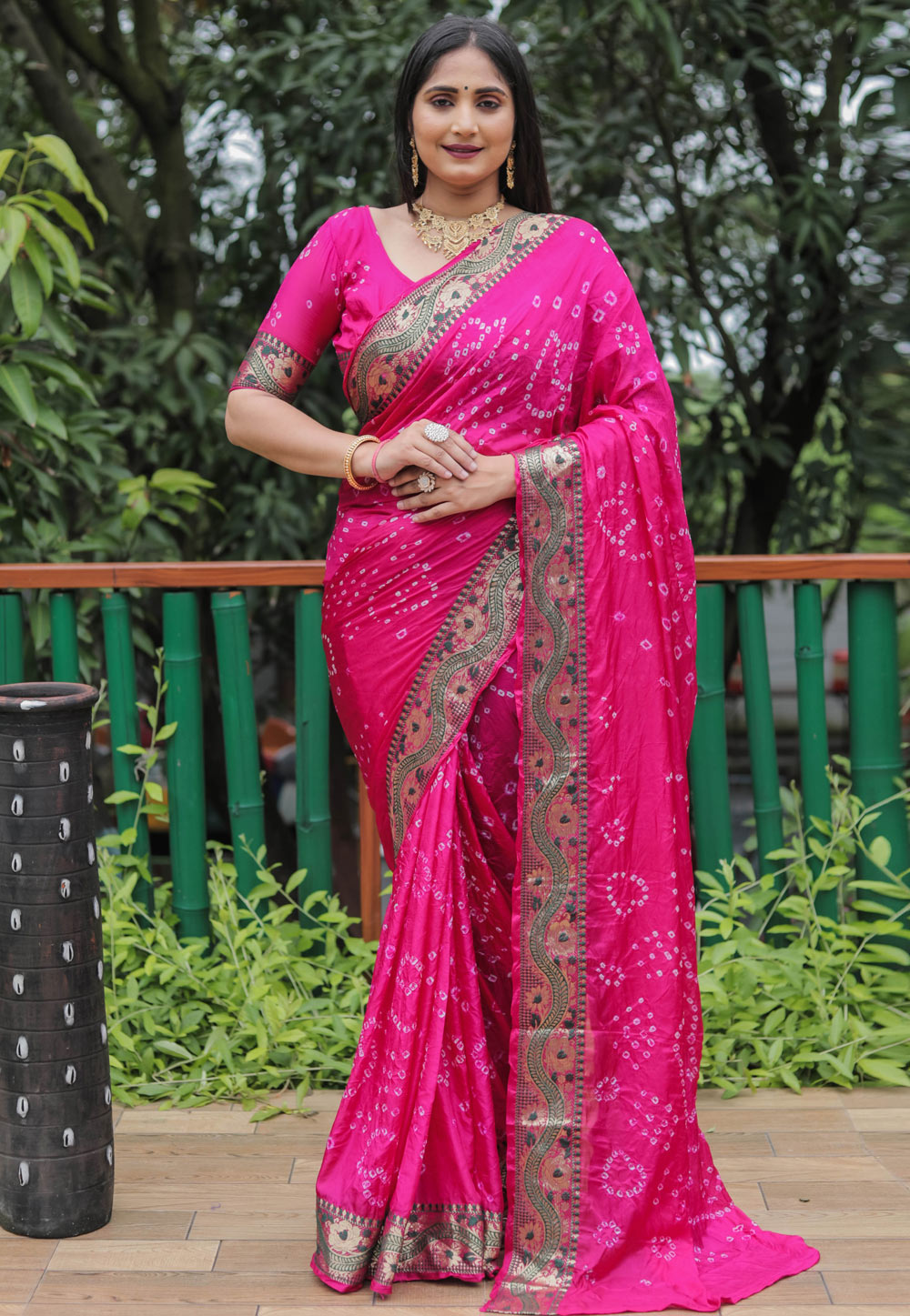 Pink Silk Traditional Saree – paanericlothing