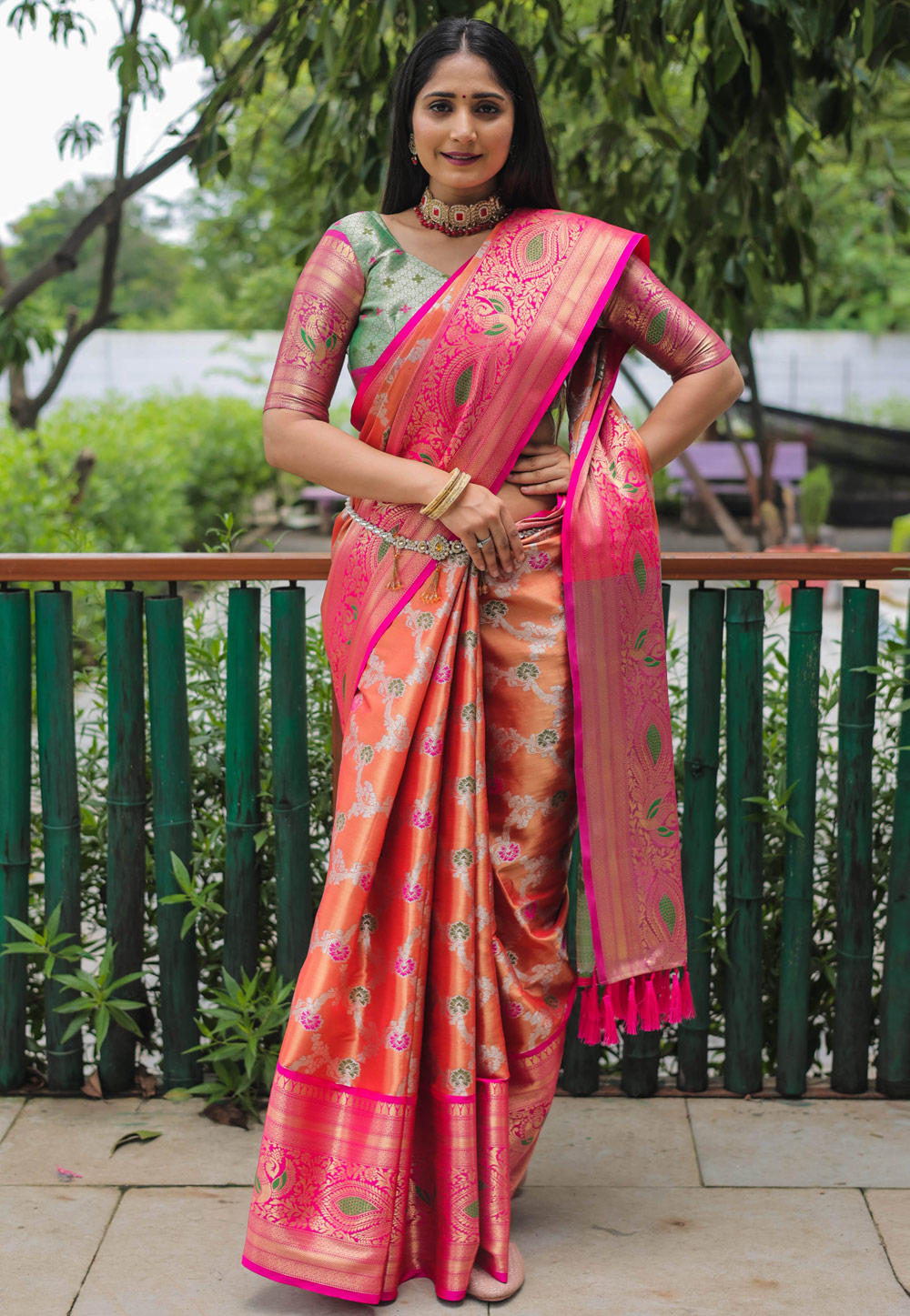 Peach Kanjivaram Silk Saree 264975