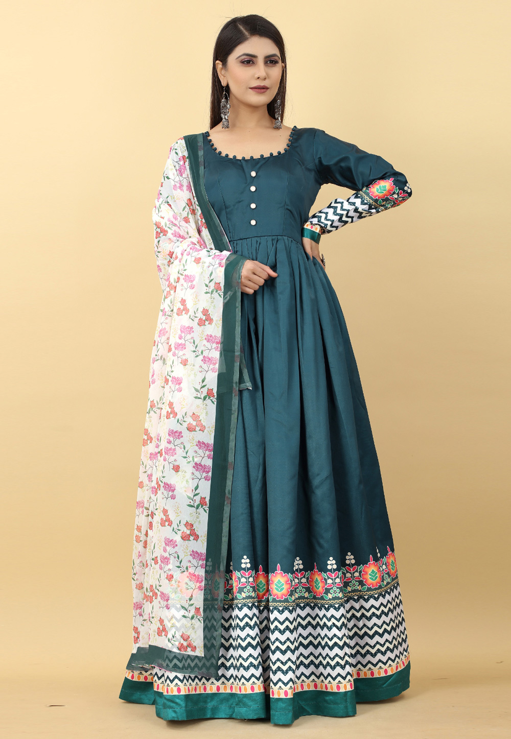 Teal Silk Gown 265937