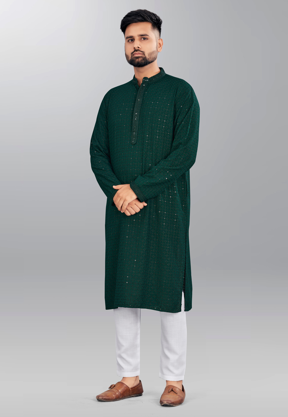 Green Rayon Kurta Pajama 266225