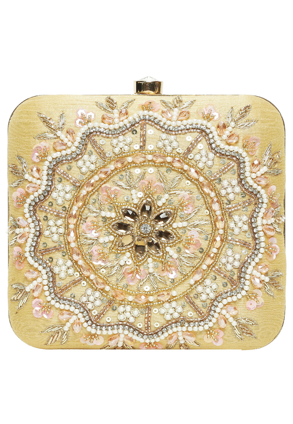 Yellow Art Silk Clutch 266774