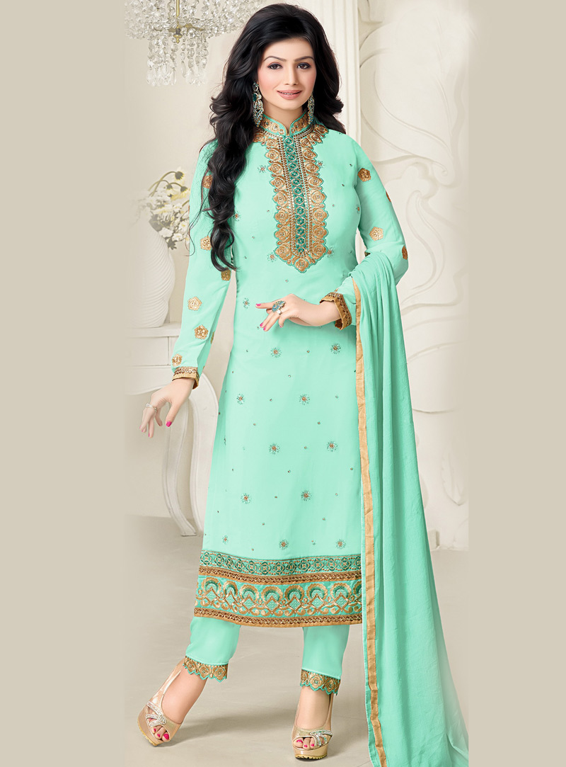 Ayesha Takia Sea Green Georgette Pakistani Style Suit 88763
