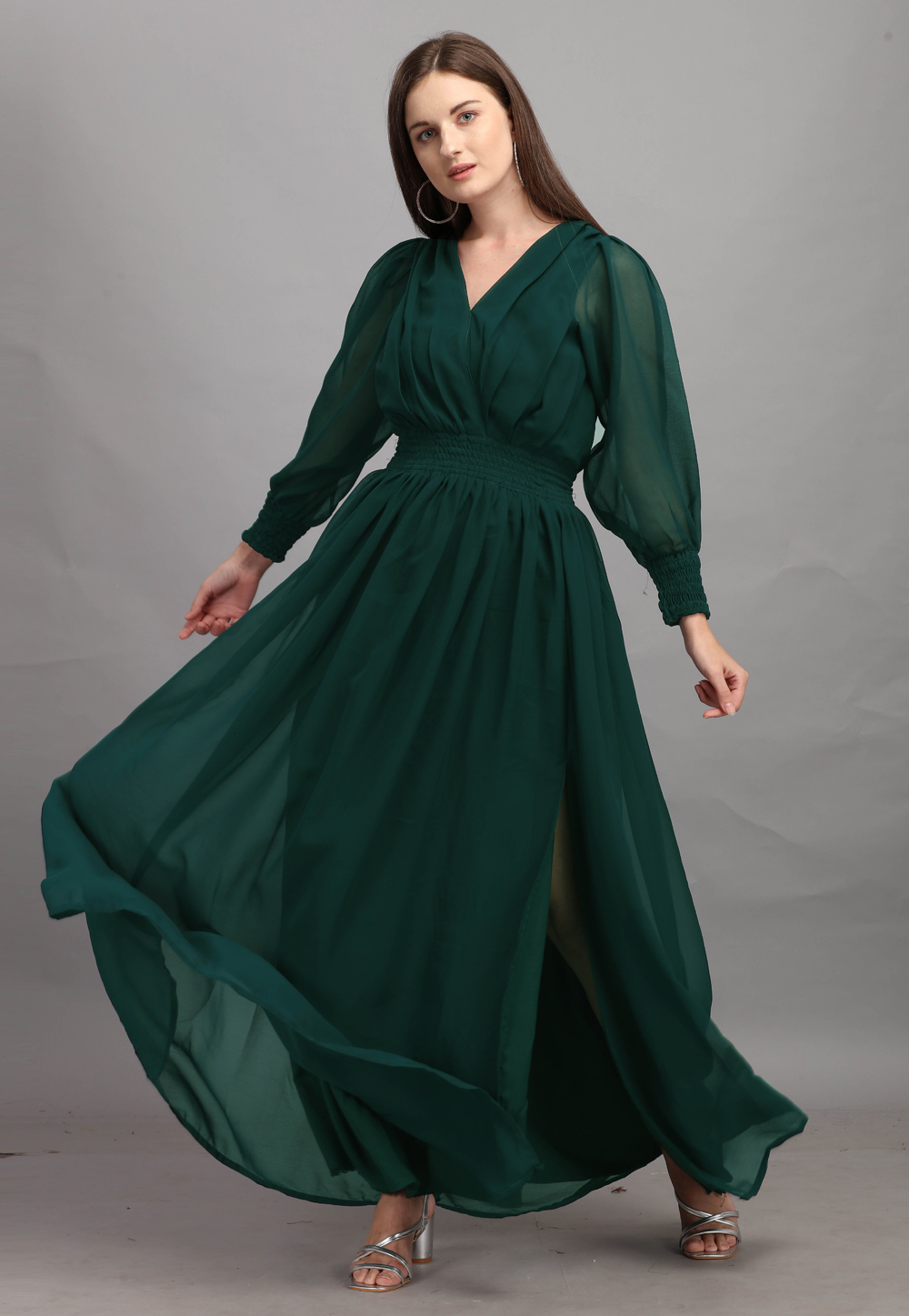 Green Georgette Gown 268103