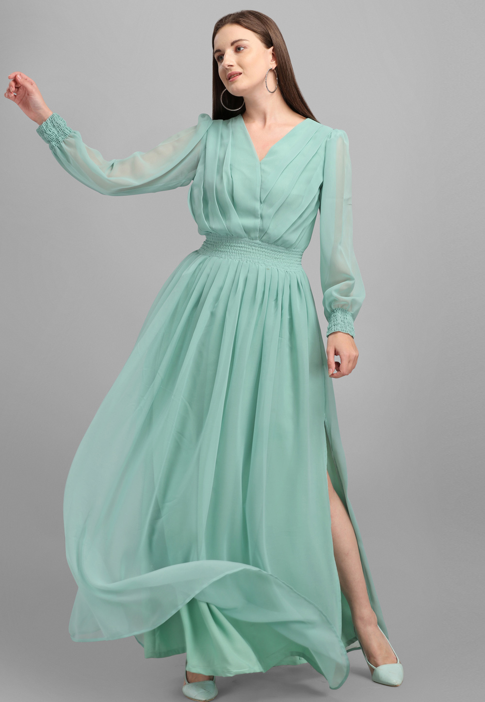 Sea Green Georgette Gown 268104