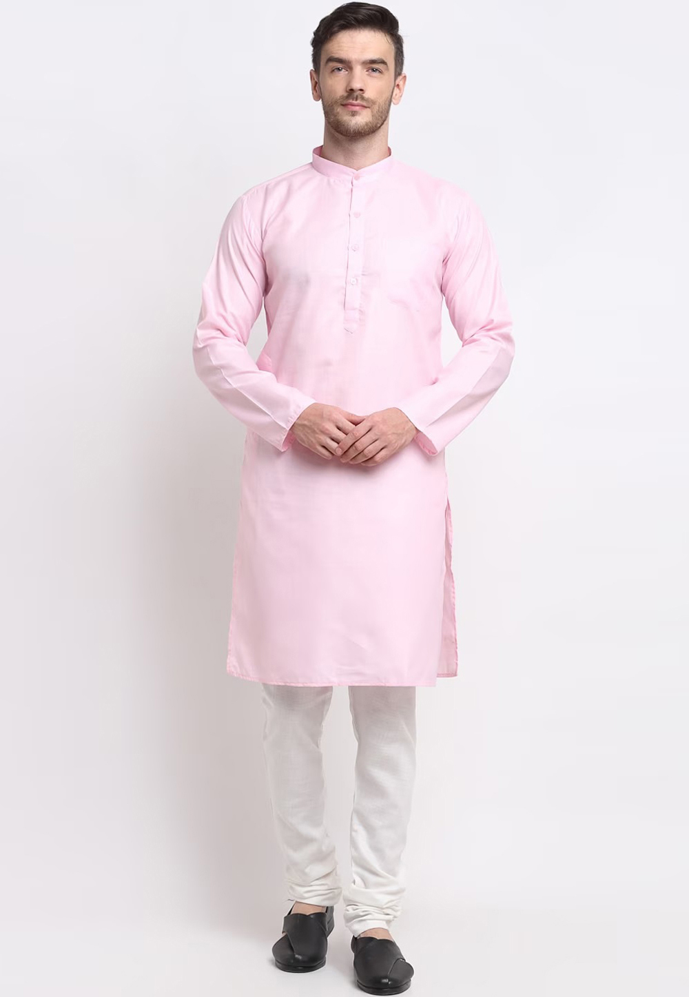 Light Pink Cotton Kurta Pajama 268420