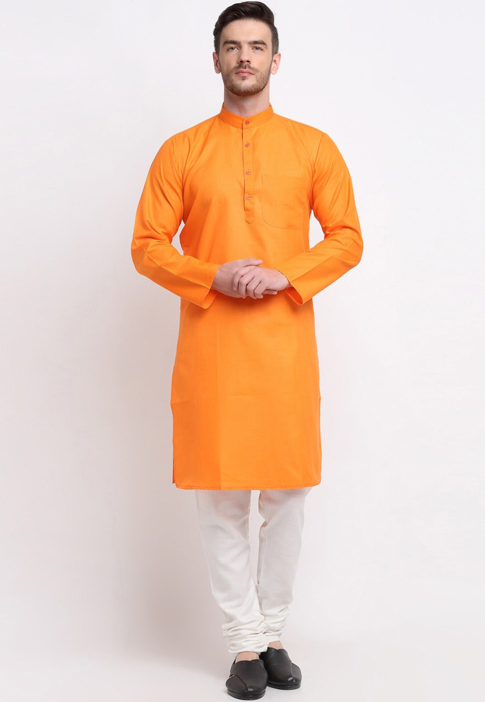 Orange Cotton Kurta Pajama 268423