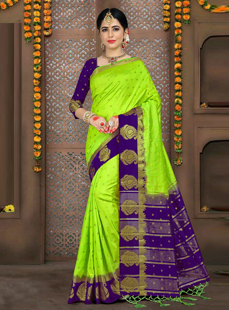 Green Art Silk Saree With Blouse 149058