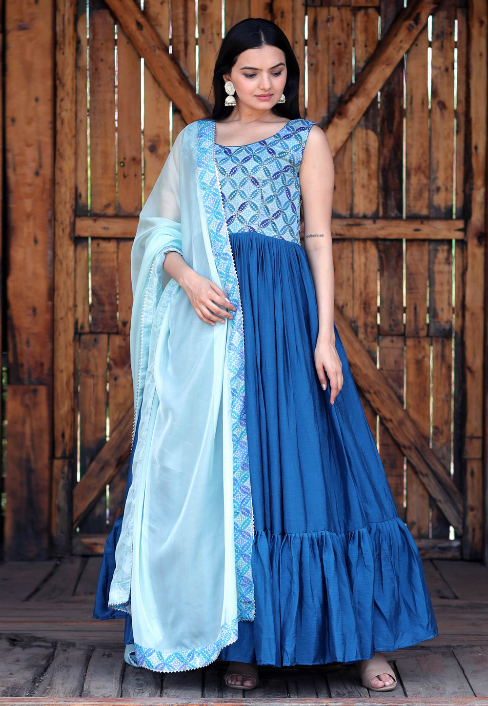 Blue Chinon Gown 268897