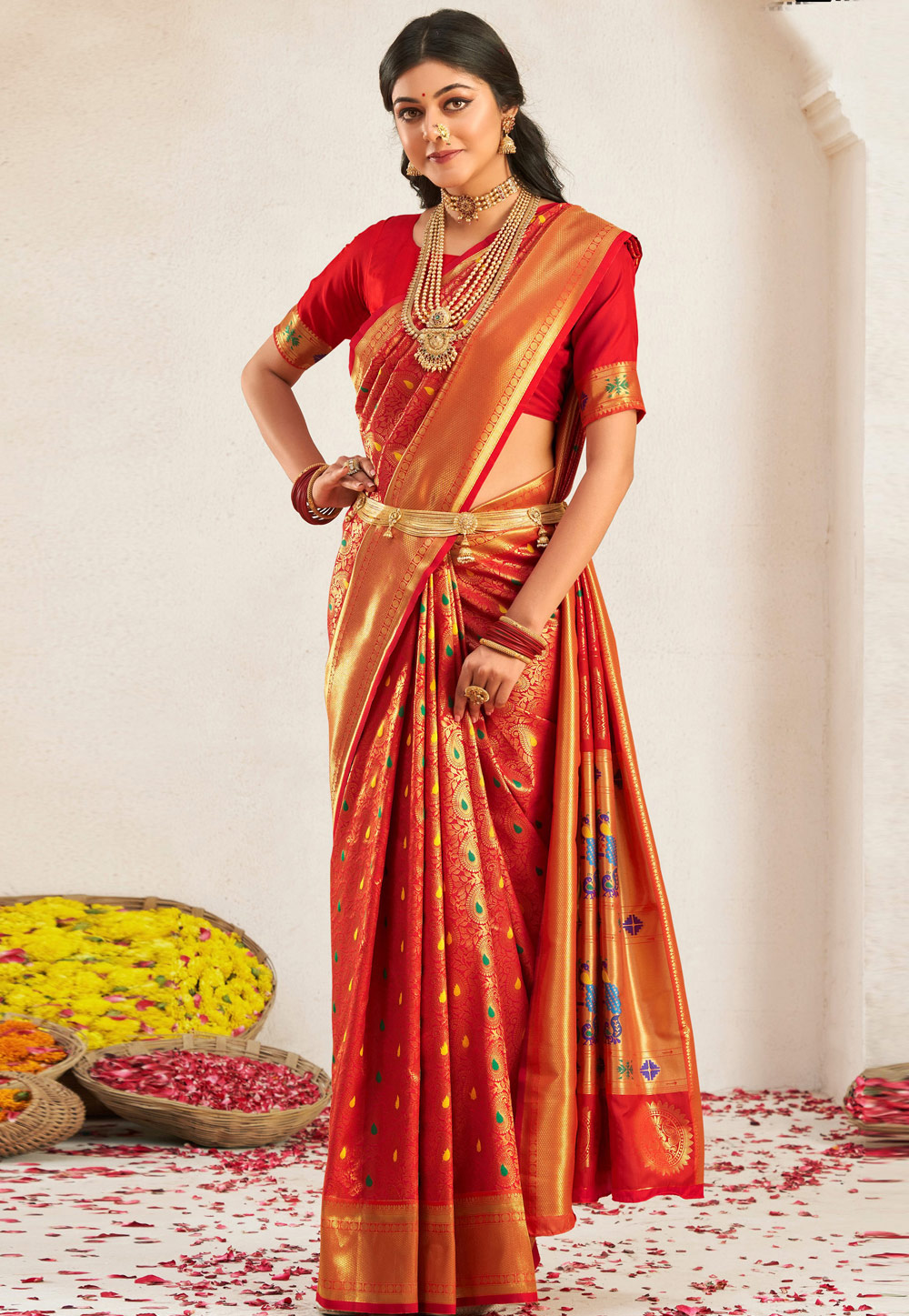 Red Soft Silk Saree With Blouse 269416
