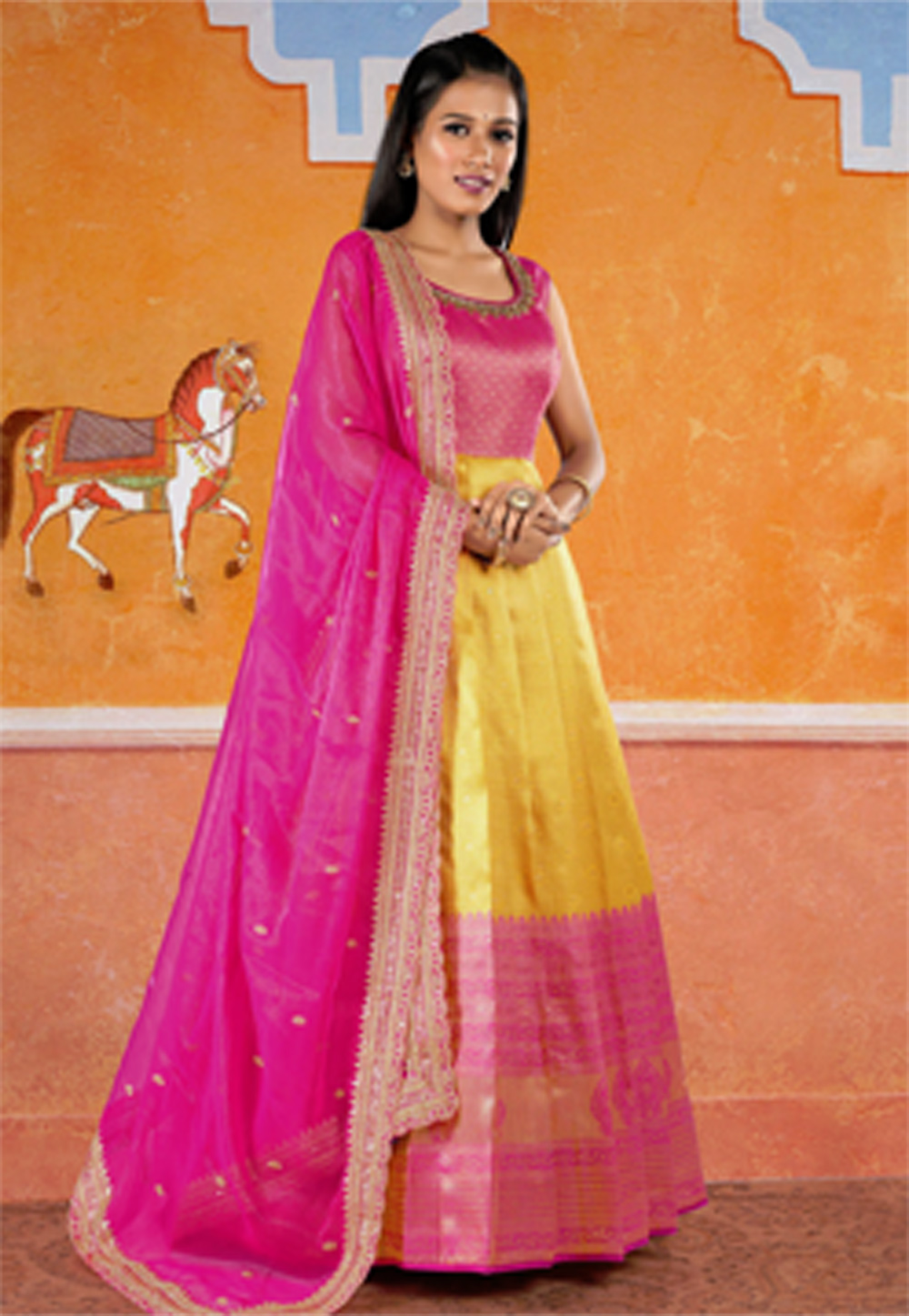 Pink Banarasi Floor Length Anarkali Suit 277933