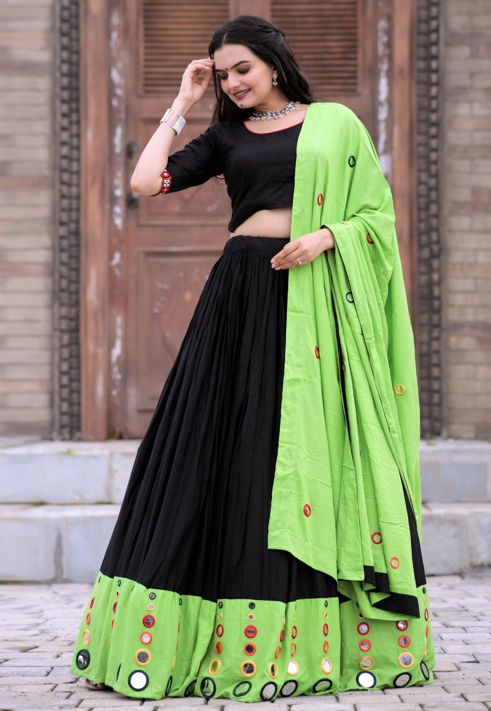 Black Rayon Navratri Chaniya Choli 269954