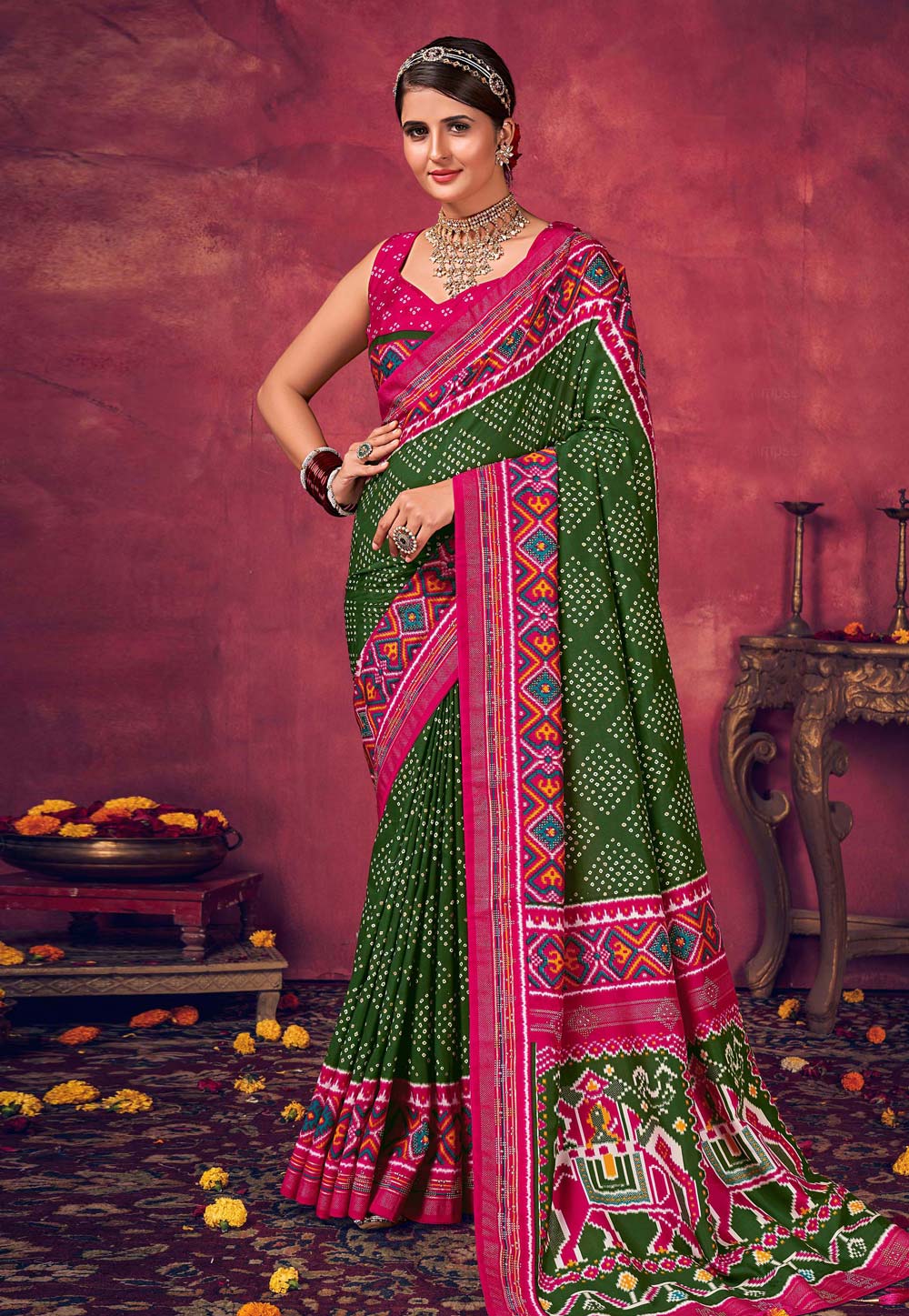 Green Tussar Silk Saree With Blouse 270236