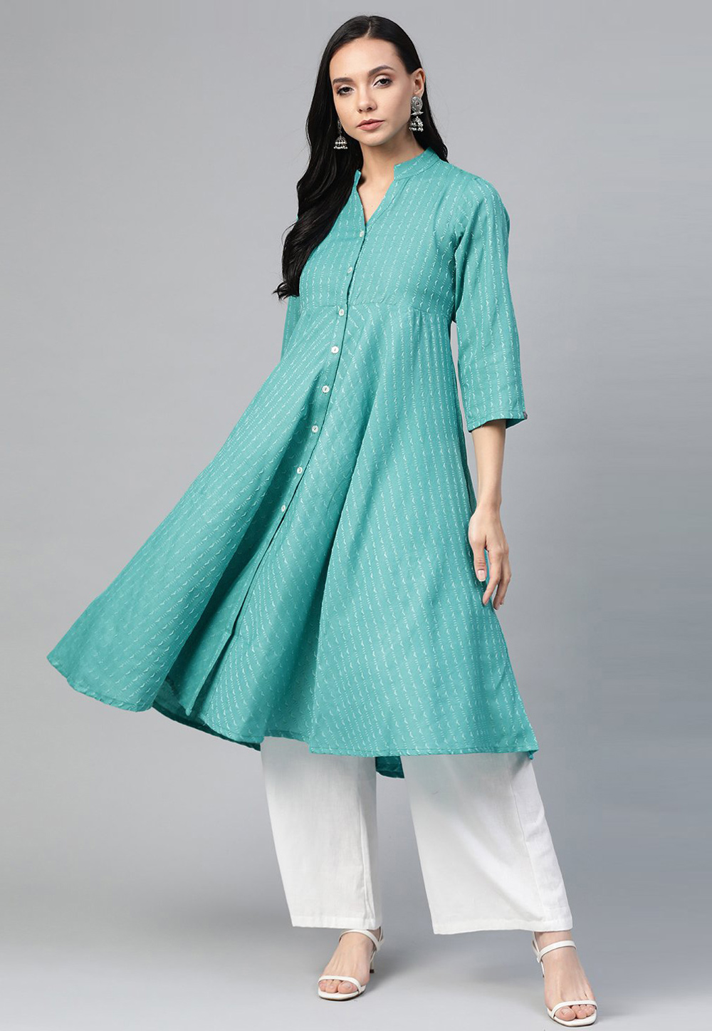 Sea Green Cotton Tunic 223406