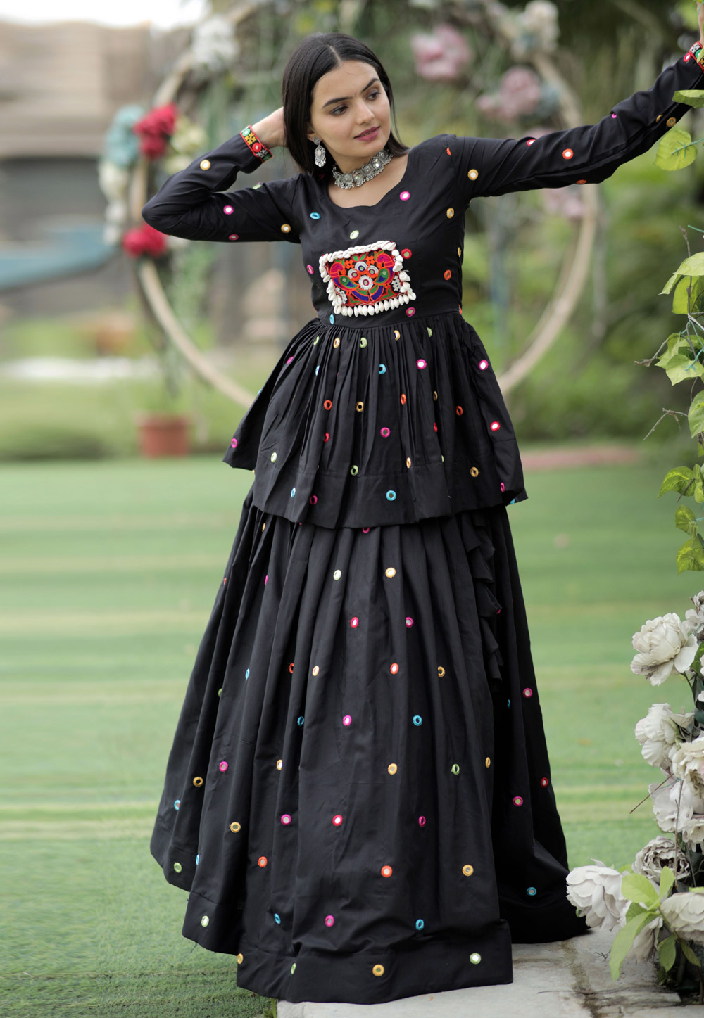 Black Rayon Navratri Chaniya Choli 271344