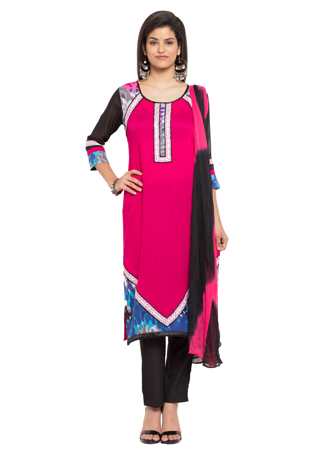 Pink Cotton Readymade Pant Style Suit 230430