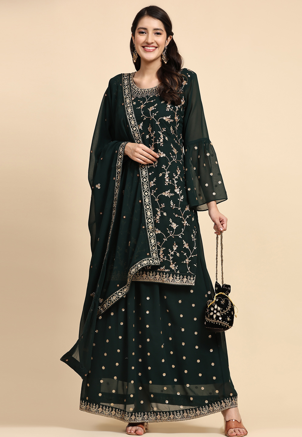 Black Indo Western Style Suit Online | Gown party wear, Lehenga designs  latest, Fancy dresses long
