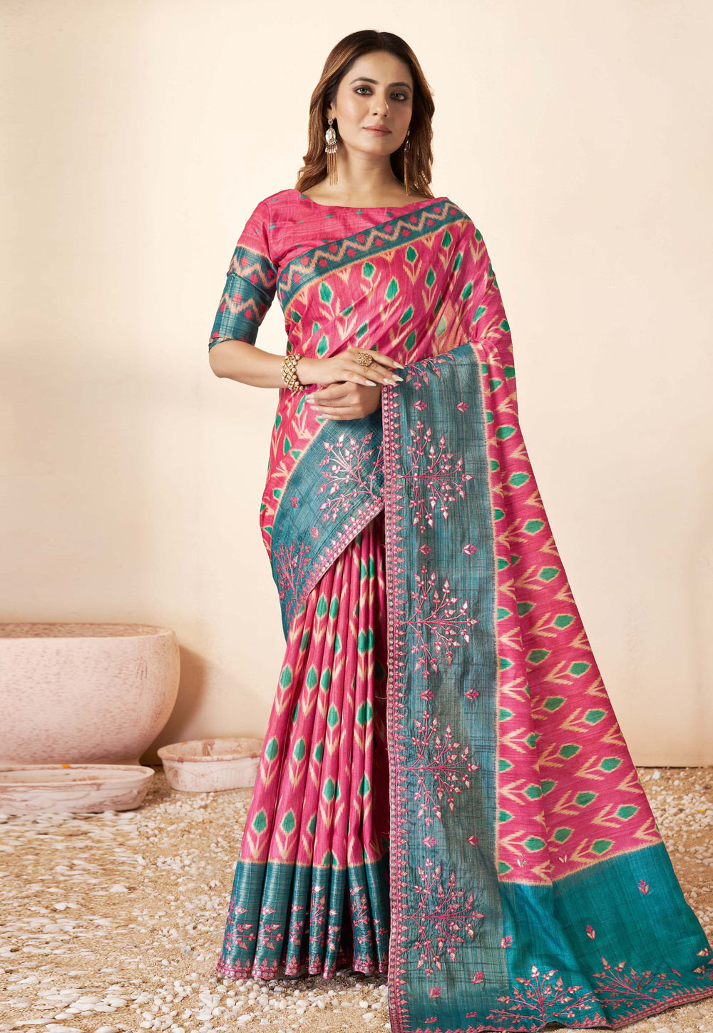 Pink Silk Saree With Blouse 272443