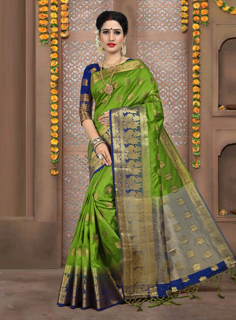 Green Silk Festival Wear Saree 143735