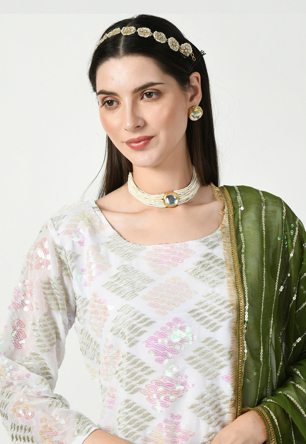Buy Punjabi White Chikankari Straight Kurta With Blue Patiala & Dupatta  Set, Classy Indian Casual / Partywear Salwar Suit Fully Stitched Dresses  Online in India - Etsy