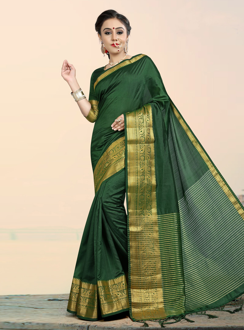 Green Silk Festival Wear Saree 146878