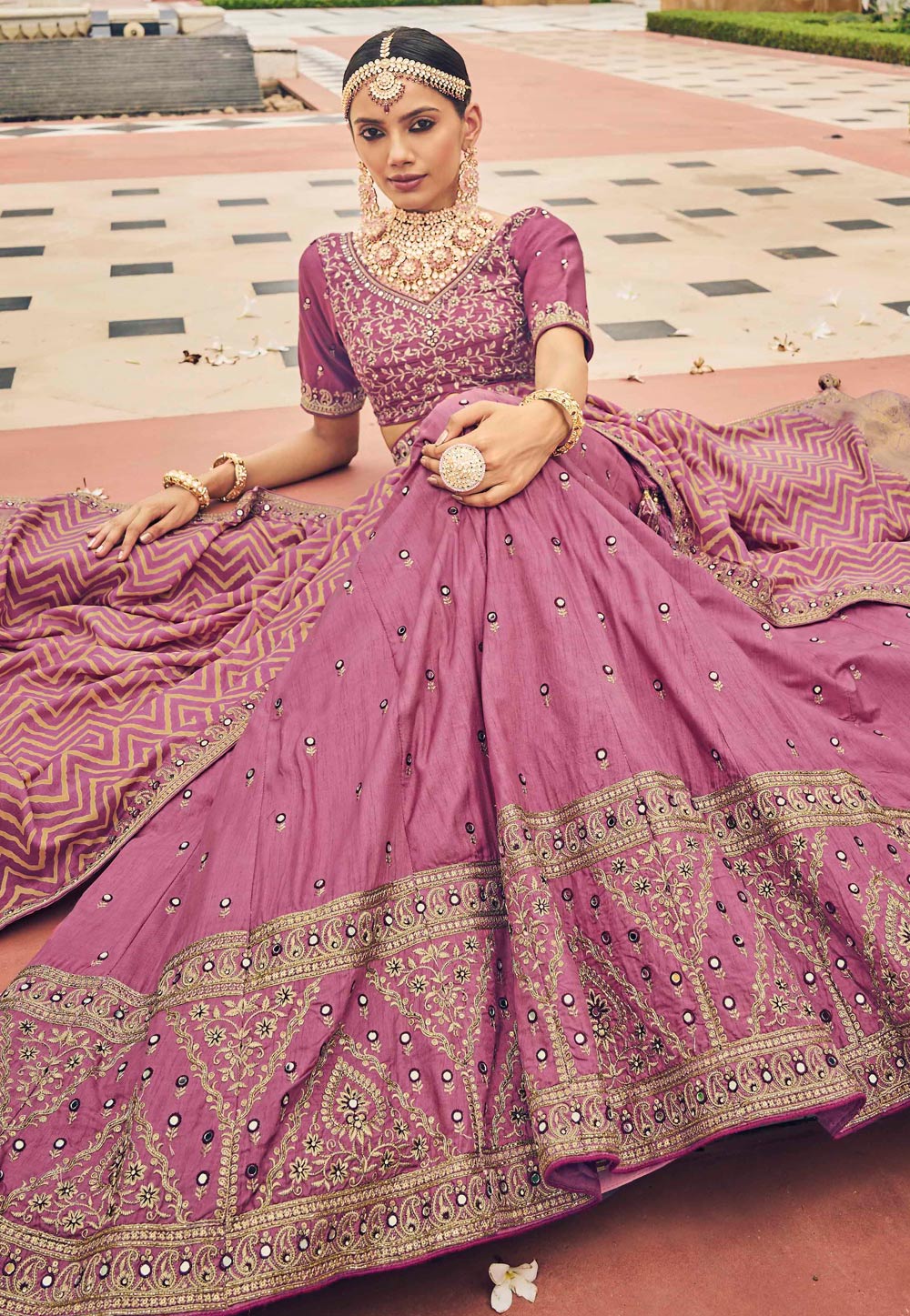 Pink Viscose Lehenga Choli 275125