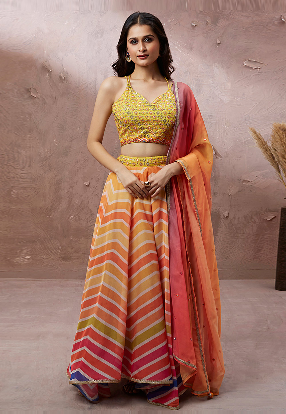 Multicolor Organza Lehenga Choli 275711