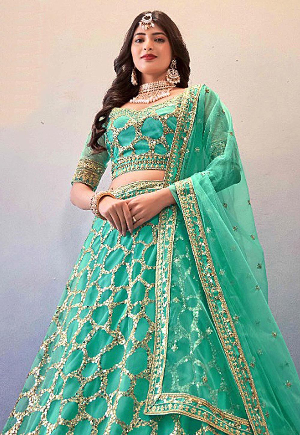 Popular Sea Green Imported Designer Lehenga Choli, Sea Green Imported  Designer Lehengas and Sea Green Imported Ghagra Chaniya Cholis online  shopping