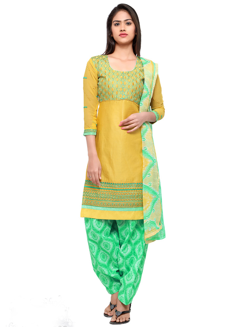 Yellow Cotton Punjabi Suit 88966