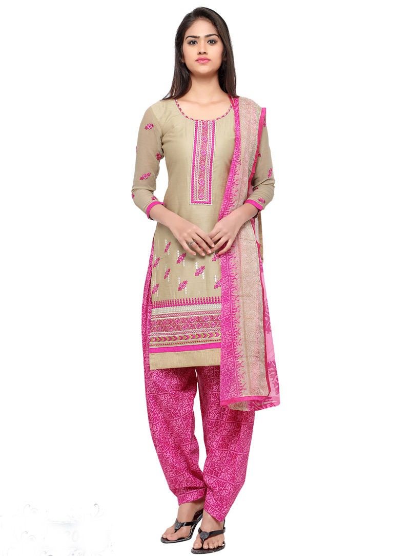 Beige Cotton Punjabi Suit 88970