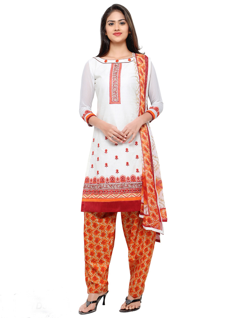 White Cotton Punjabi Suit 88974