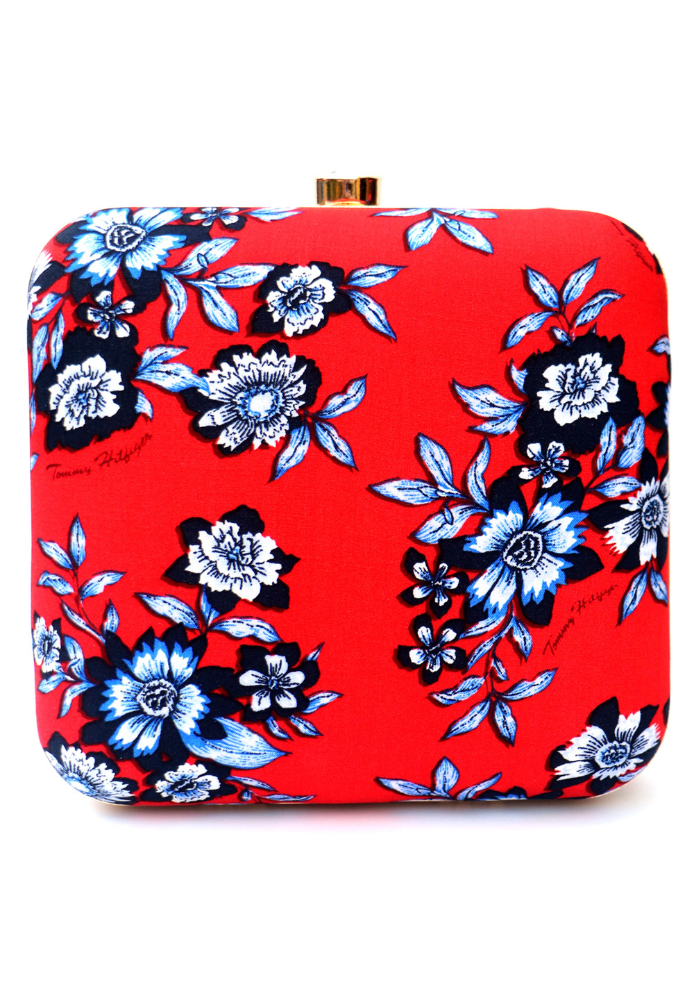 Red Art Silk Clutch 276181