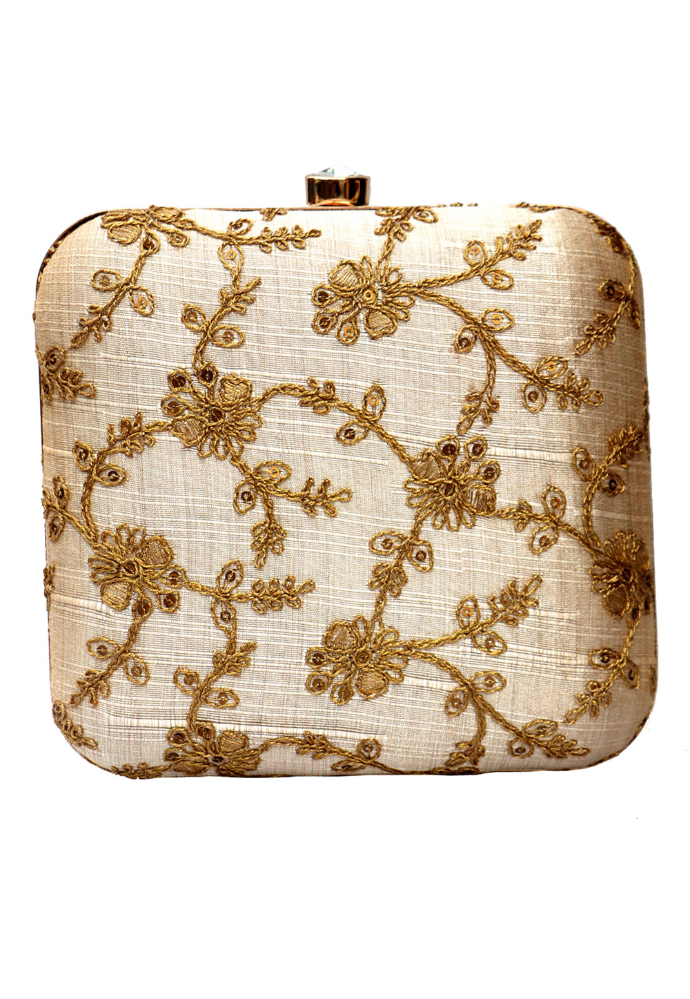 Beige Art Silk Clutch 276182