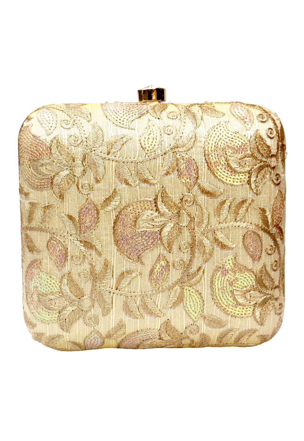 Beige Art Silk Clutch 276183