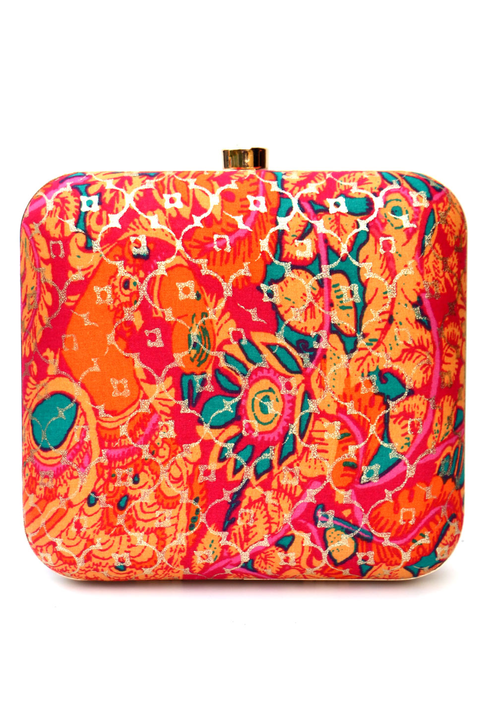Red Art Silk Clutch 276184
