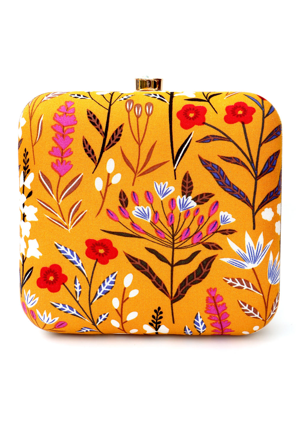 Mustard Art Silk Clutch 276185