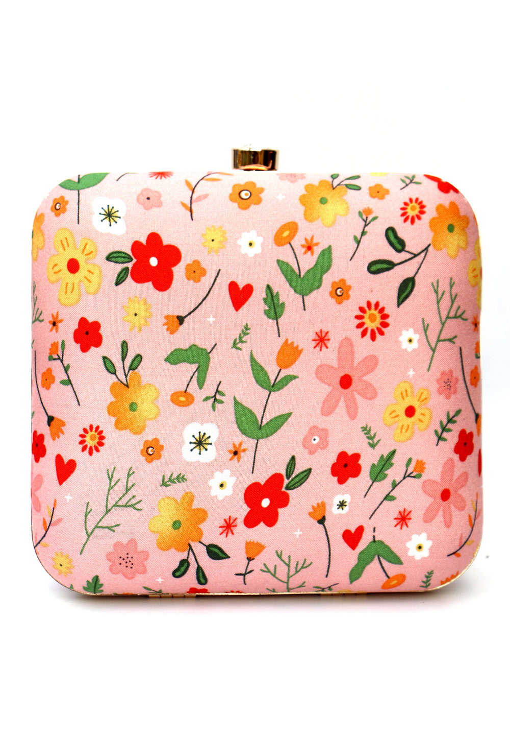 Pink Art Silk Clutch 276187