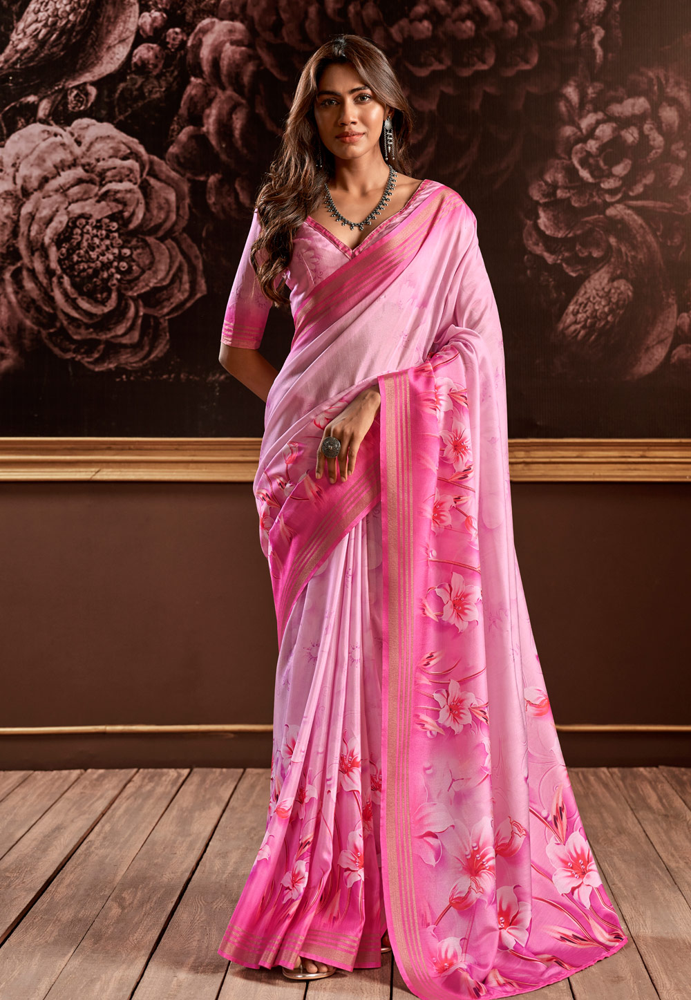 Pink Silk Saree With Blouse 271646