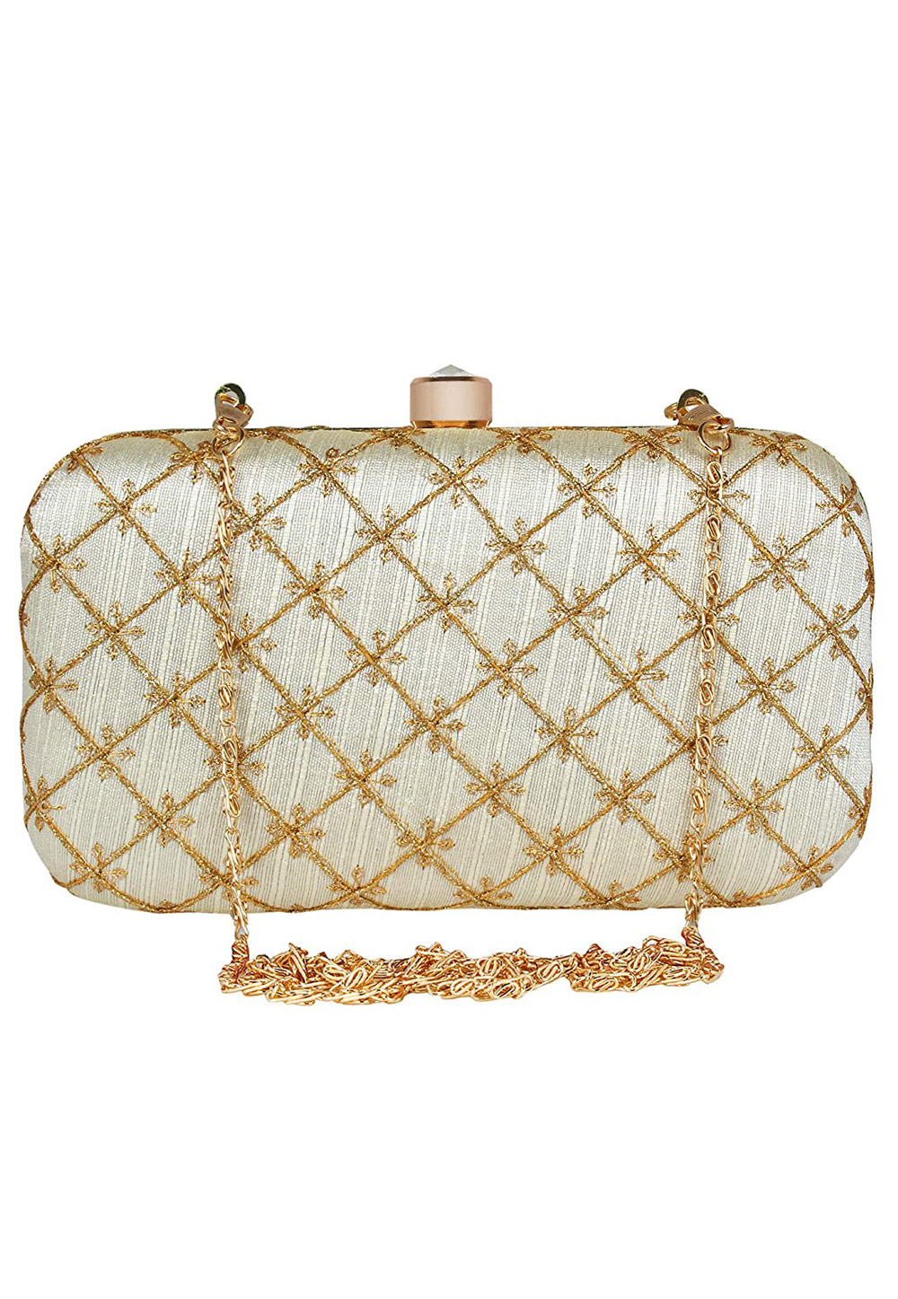 Grey Art Silk Clutch 277731