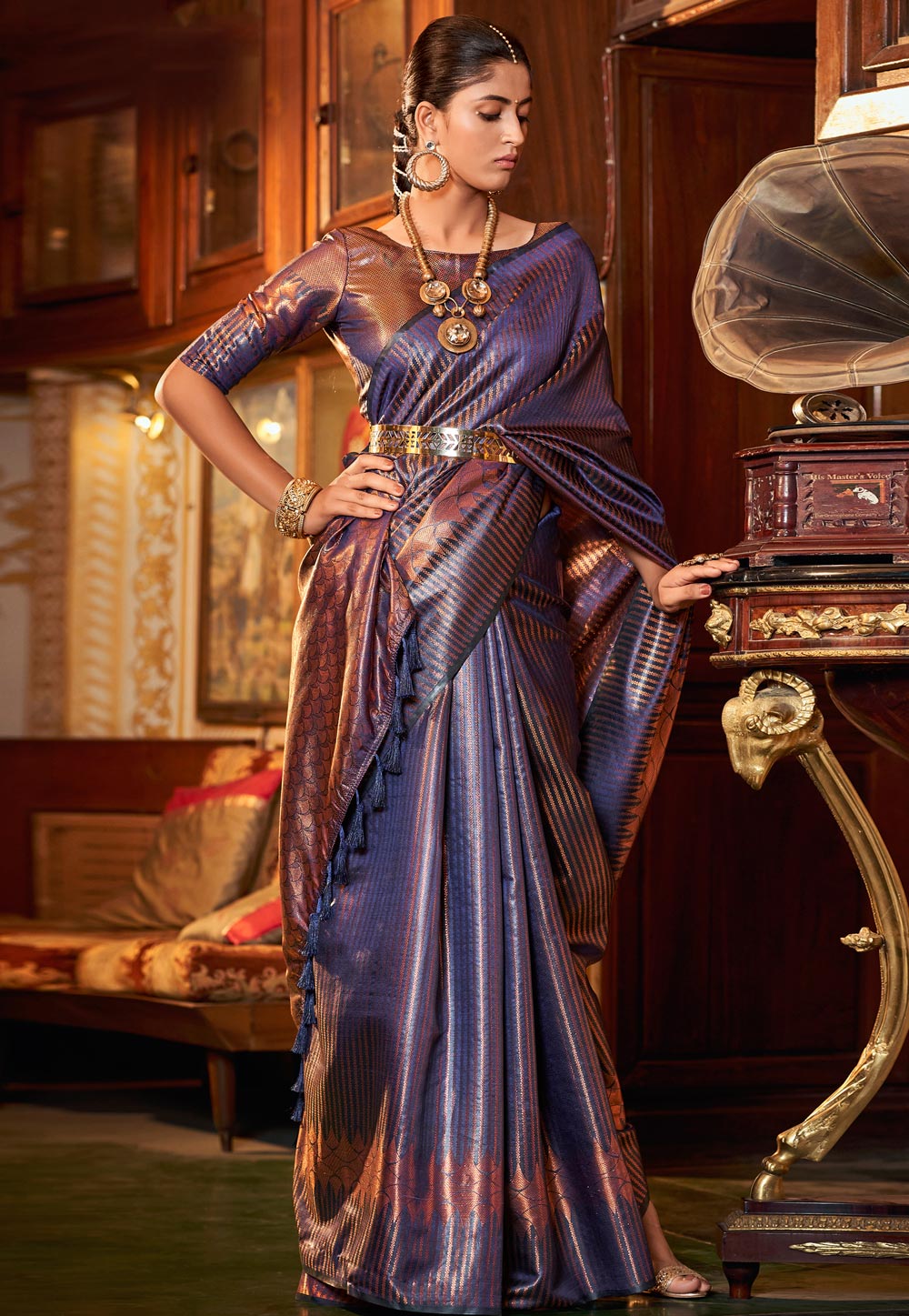Violet Silk Saree With Blouse 256551