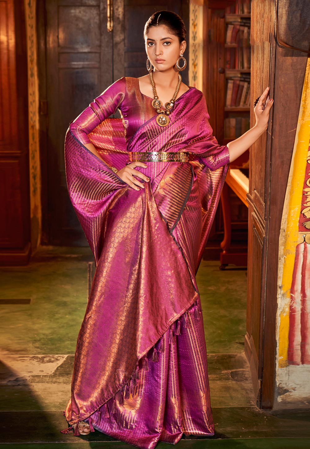 Pink Silk Saree With Blouse 256552