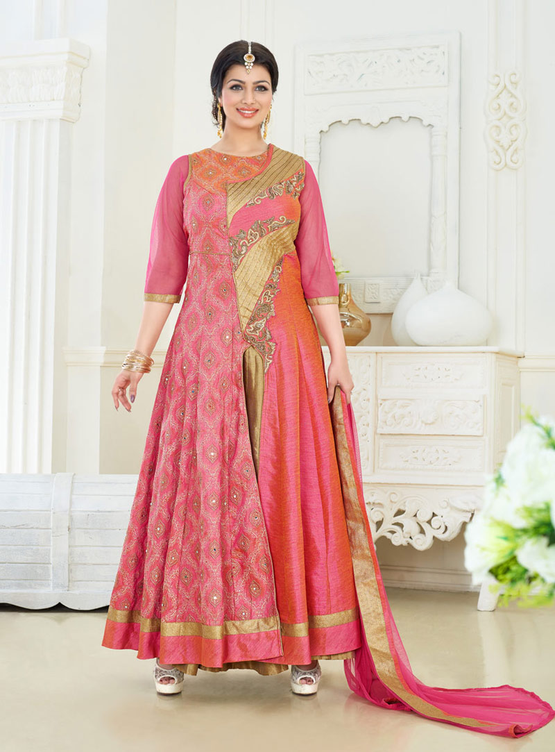Ayesha Takia Light Pink Silk Designer Anarkali Suit 79228