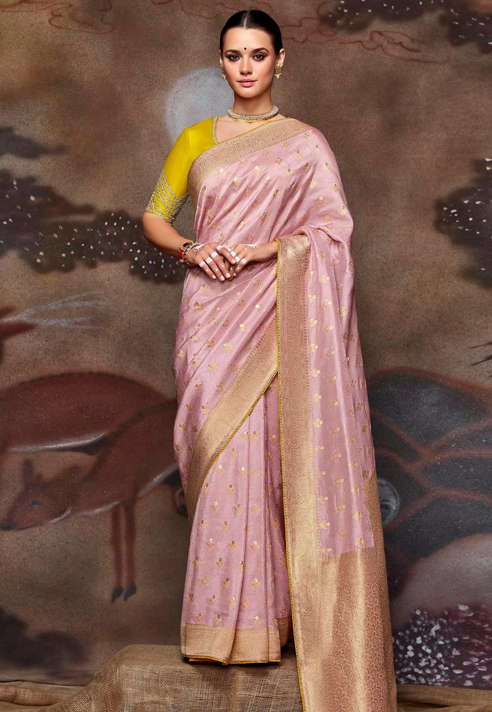 Pink Silk Saree With Blouse 258030