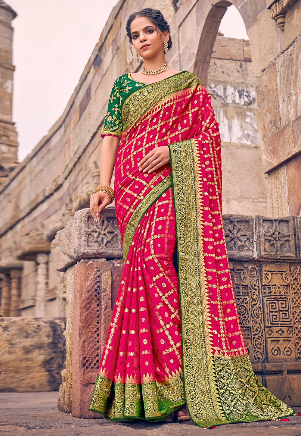 Red Georgette Saree With Blouse 252812
