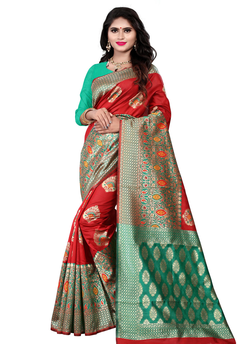 Red Silk Festival Wear Saree 197309