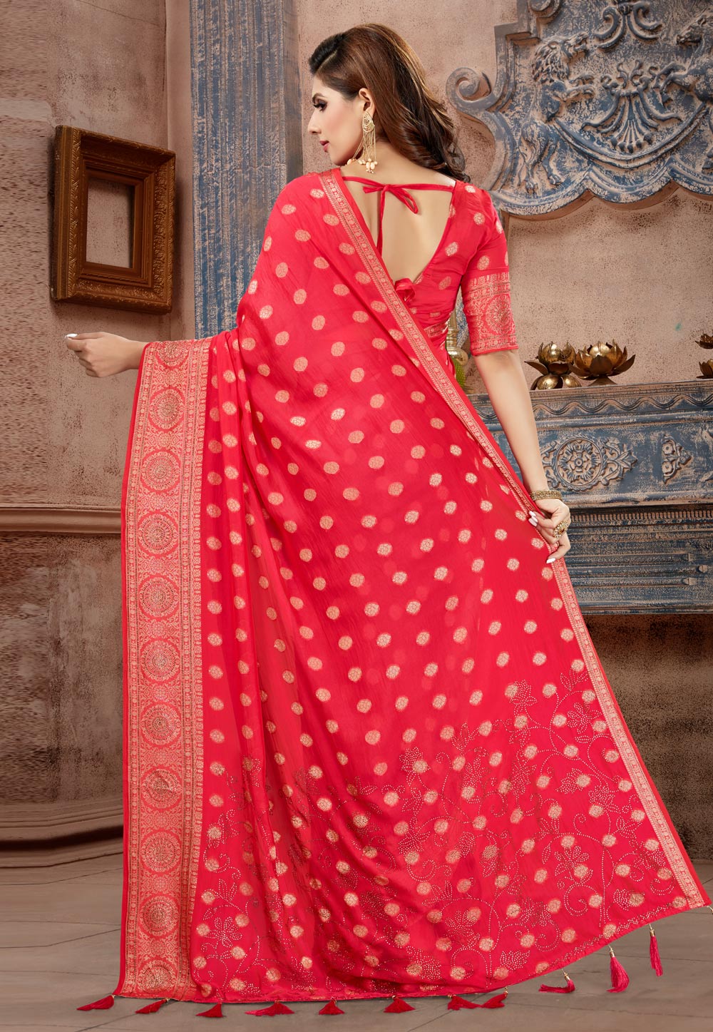 Pink Silk Saree With Blouse 193175